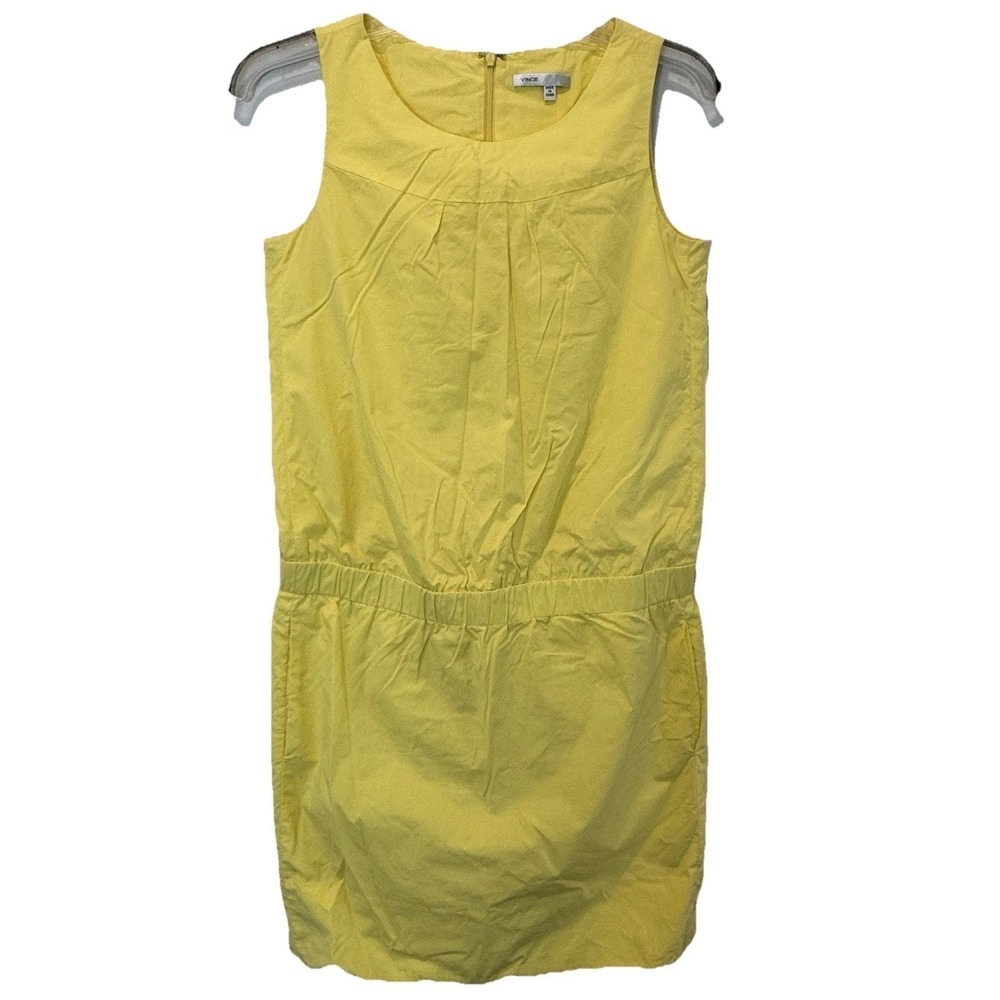 Vince Yellow Dress Size 2 100% Cotton Preppy‎ Sundress Vacation Resort Summer